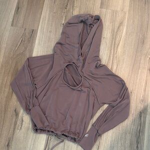 PTULA Stylish dusty purple Hooded Sweatshirt with Unique Cutout